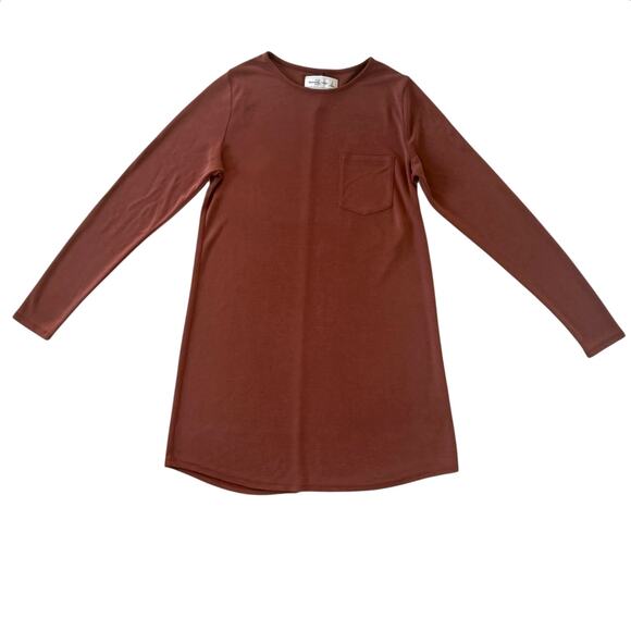 Abercrombie & Fitch Long Sleeve Shirt Dress Winter Dress Size Small Tan / Brown - Picture 2 of 12